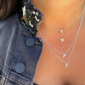 Mini Diamond Initial Necklace