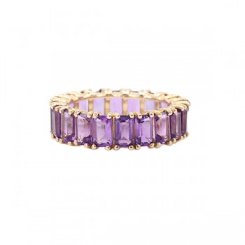 Emerald Cut Amethyst Eternity Band