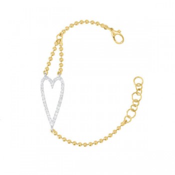 Stretched Diamond Heart Ball Bracelet