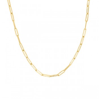 18k Gold Paperclip Link Necklace