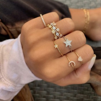 Tiny Diamond Heart Ring
