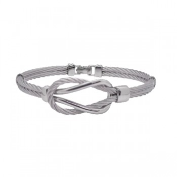 Grey Cable Square Knot Bracelet