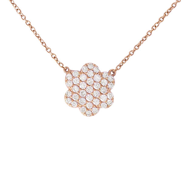 Diamond Flower Pave Necklace