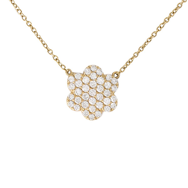 Diamond Flower Pave Necklace