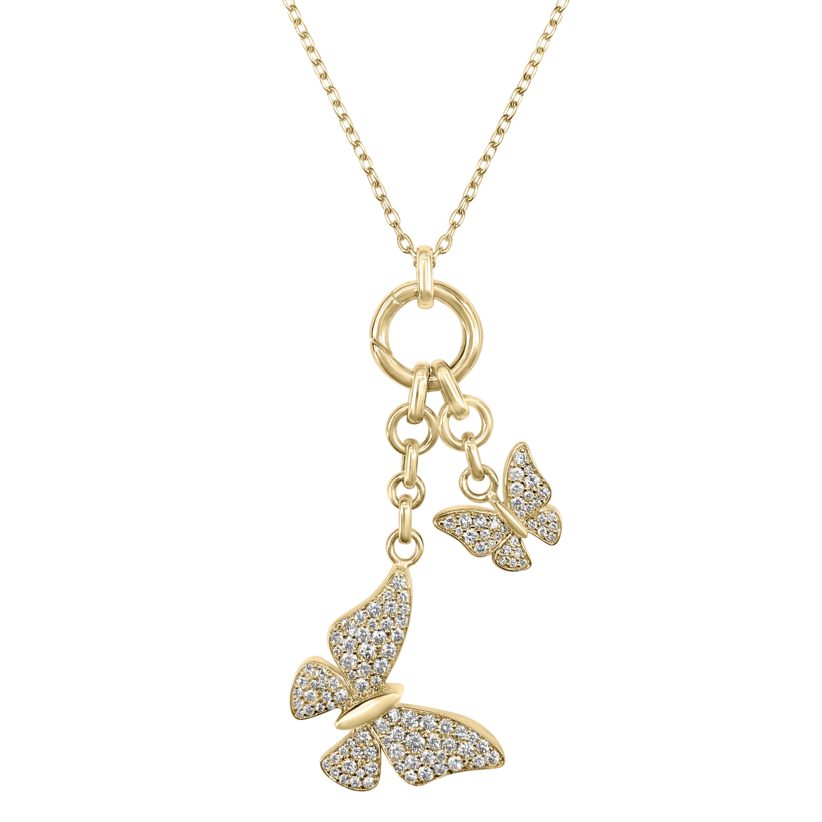 Double Butterfly Diamond Necklace
