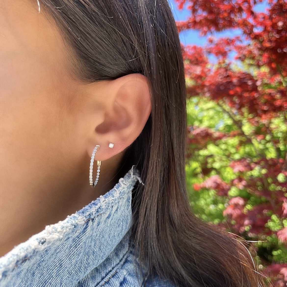 Inside-Out Diamond Hoop Earrings