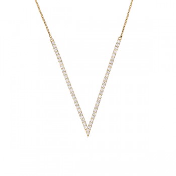 Large Diamond V Necklace