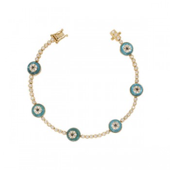 6 Eye Mini Diamond Tennis Bracelet