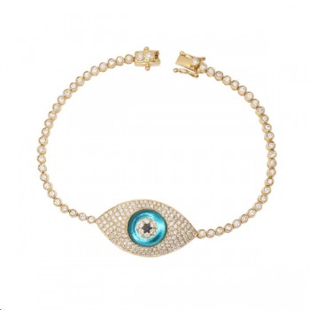 Jumbo Evil Eye Pave Tennis Bracelet