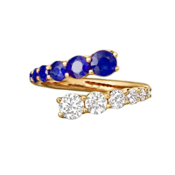 Bassano Jewelry Sapphire and Diamond Twist Ring