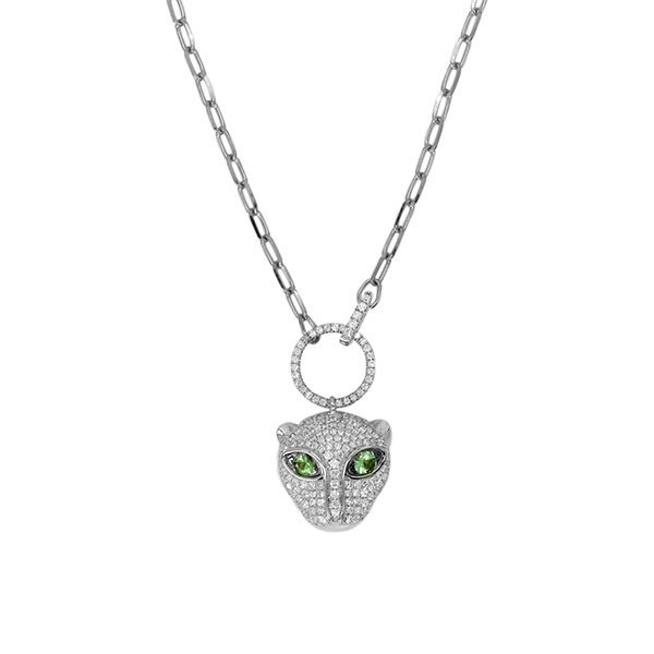 Bassano Jewelry Diamond Tiger Paperclip Necklace