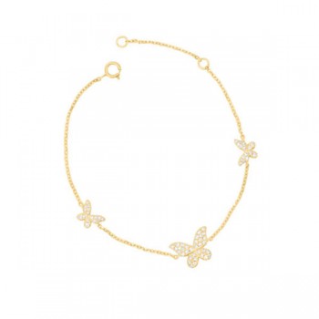 18k Diamond Triple Butterfly Bracelet