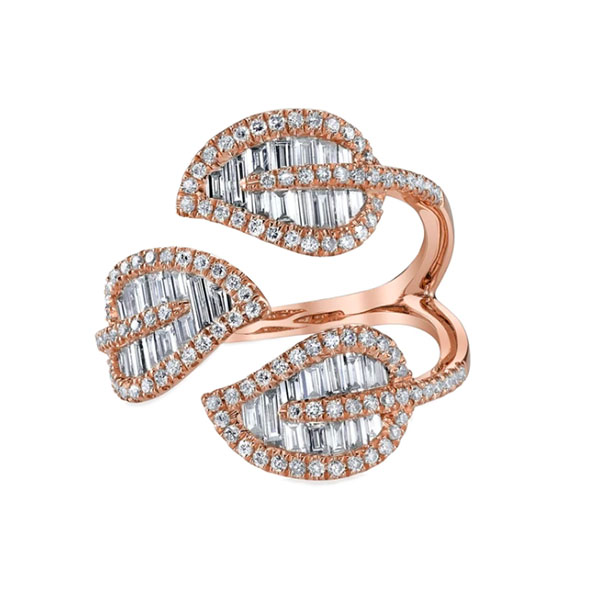 Tri-Leaf Diamond Ring