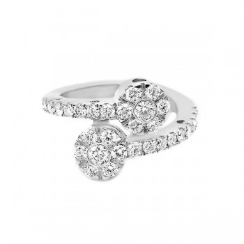 Diamond Criss Cross Flower Ring