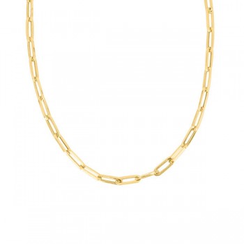 14k Gold Paperclip Link Necklace