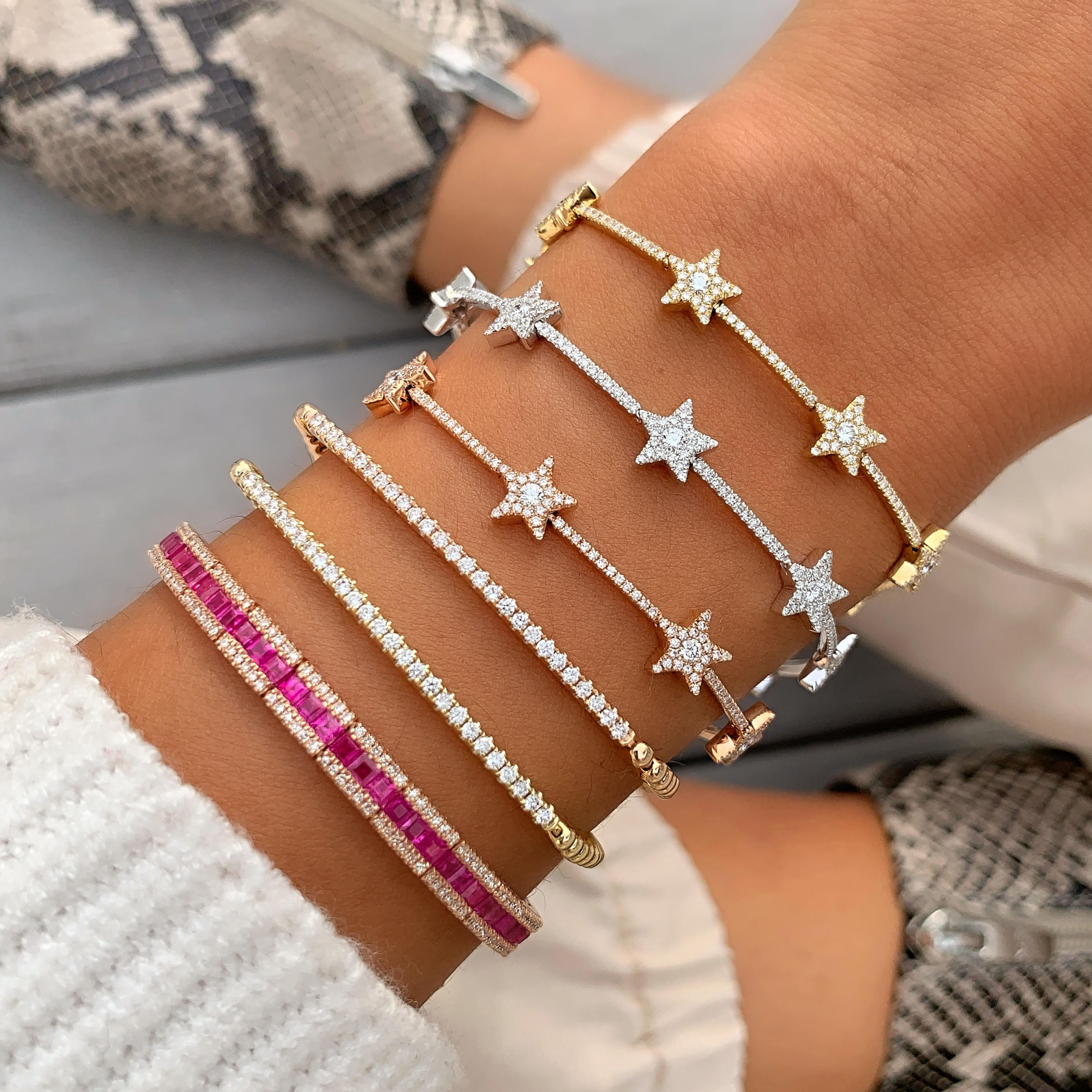 Multi Star Tennis Bracelet