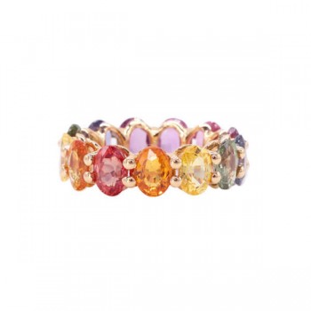 Oval Cut Rainbow Eternity Band