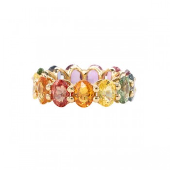 Oval Cut Rainbow Eternity Band