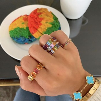 Oval Cut Rainbow Eternity Band