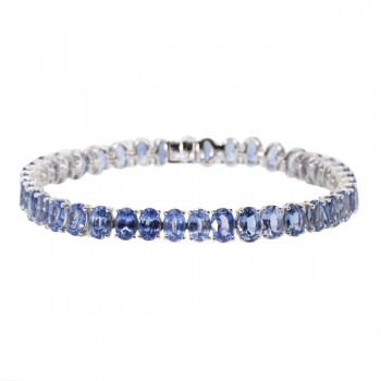 Oval Cut Blue Sapphire Tennis Bracelet