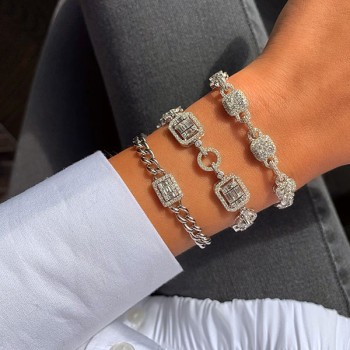 Square Cluster Link Bracelet