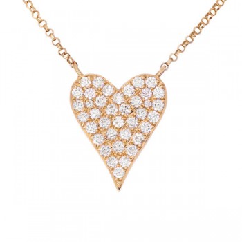 Medium Pave Heart Necklace
