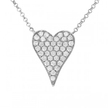 Small Pave Heart Necklace