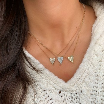 Small Pave Heart Necklace