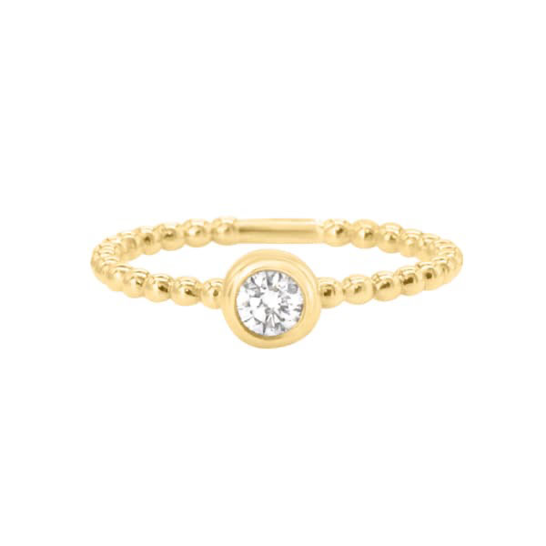 Diamond Bezel Gold Ball Ring