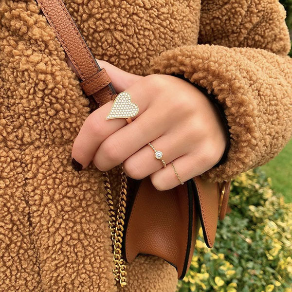 Diamond Bezel Gold Ball Ring